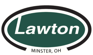 Lawton-green logo for Minster location - with white oval